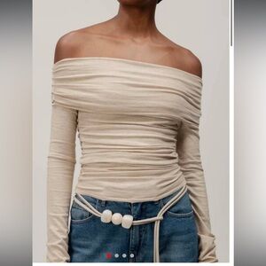 Baobab Collection Beige Cowl Neck Sweater